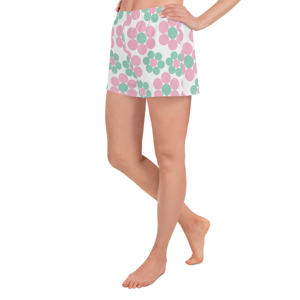 Happy Pastel Flowers | Women's Athletic Short Shorts