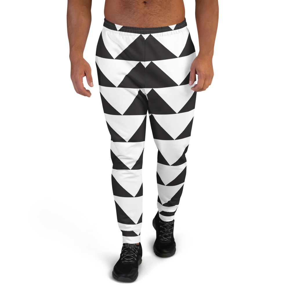 Black and White Triangles | Men's Joggers