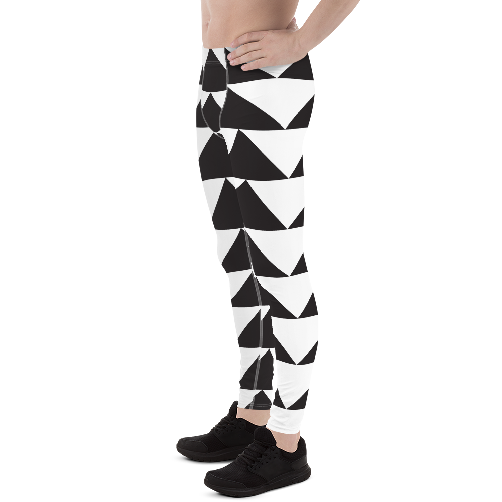 Black and White Triangles | Men's Leggings