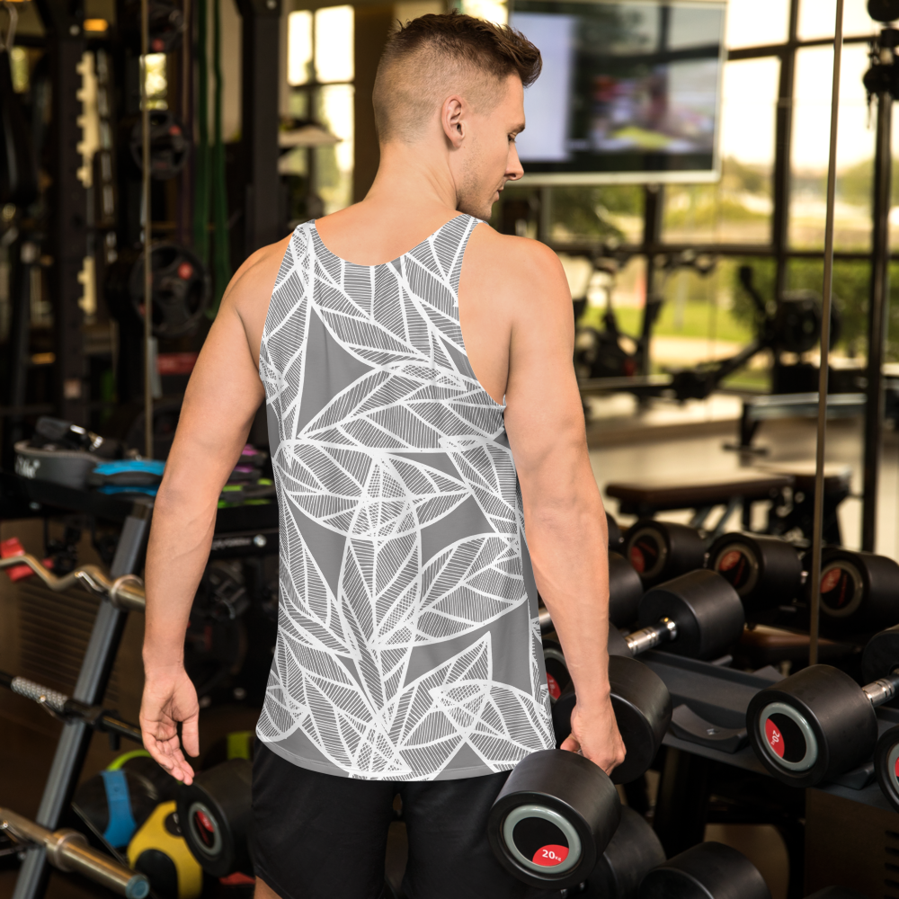 Messy White Leaves | Men's Tank Top