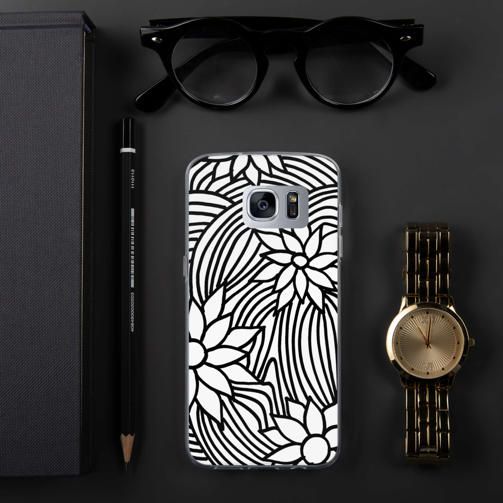 Black And White Flower Ornament | Samsung Case