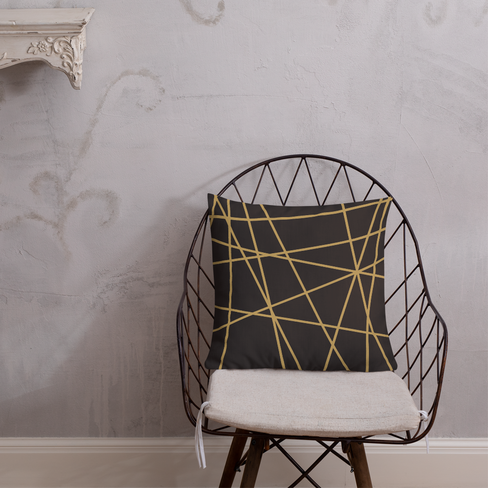 Golden Ornament Lines | Pillow