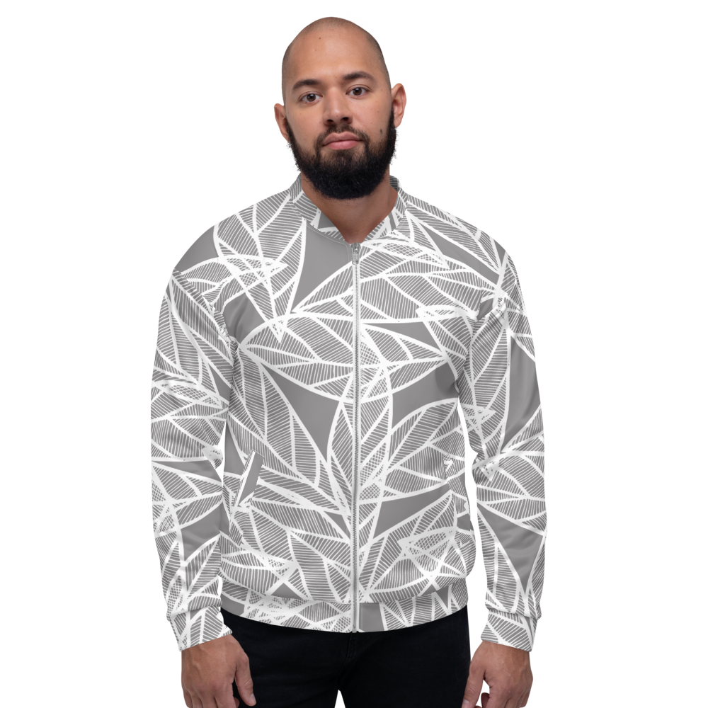 Messy White Leaves | Bomber Jacket