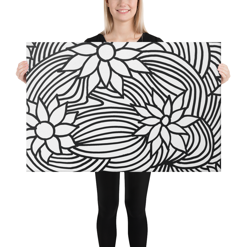 Black And White Flower Ornament | Canvas