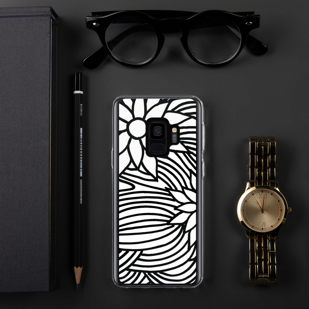 Black And White Flower Ornament | Samsung Case