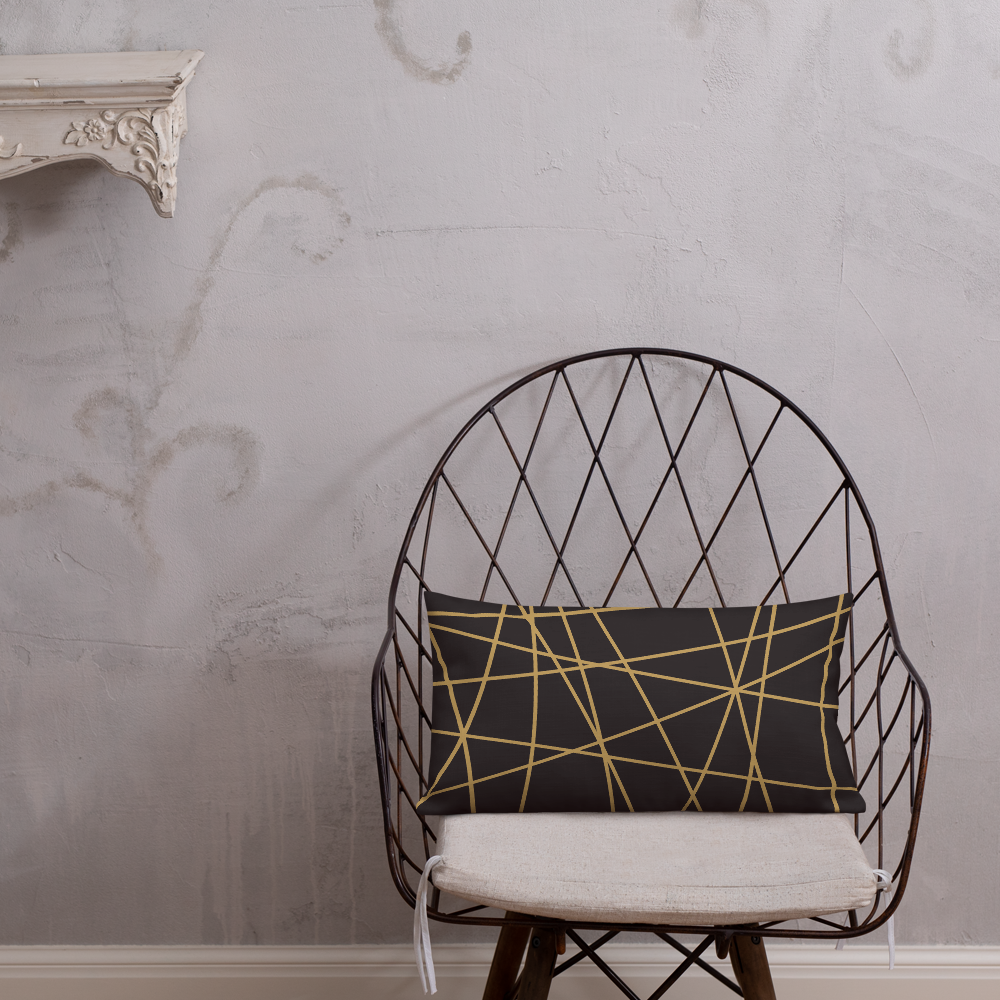 Golden Ornament Lines | Pillow