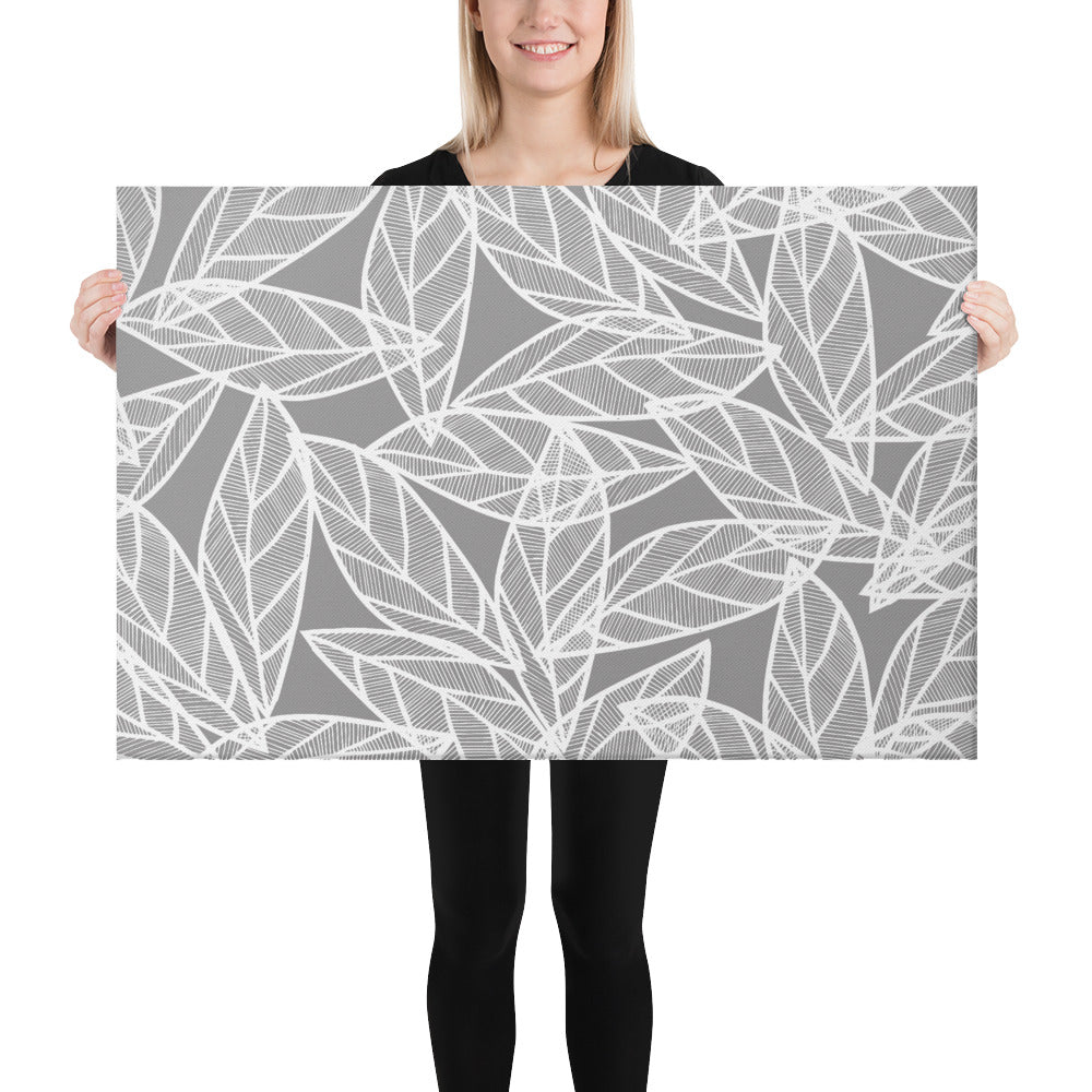 Messy White Leaves | Canvas