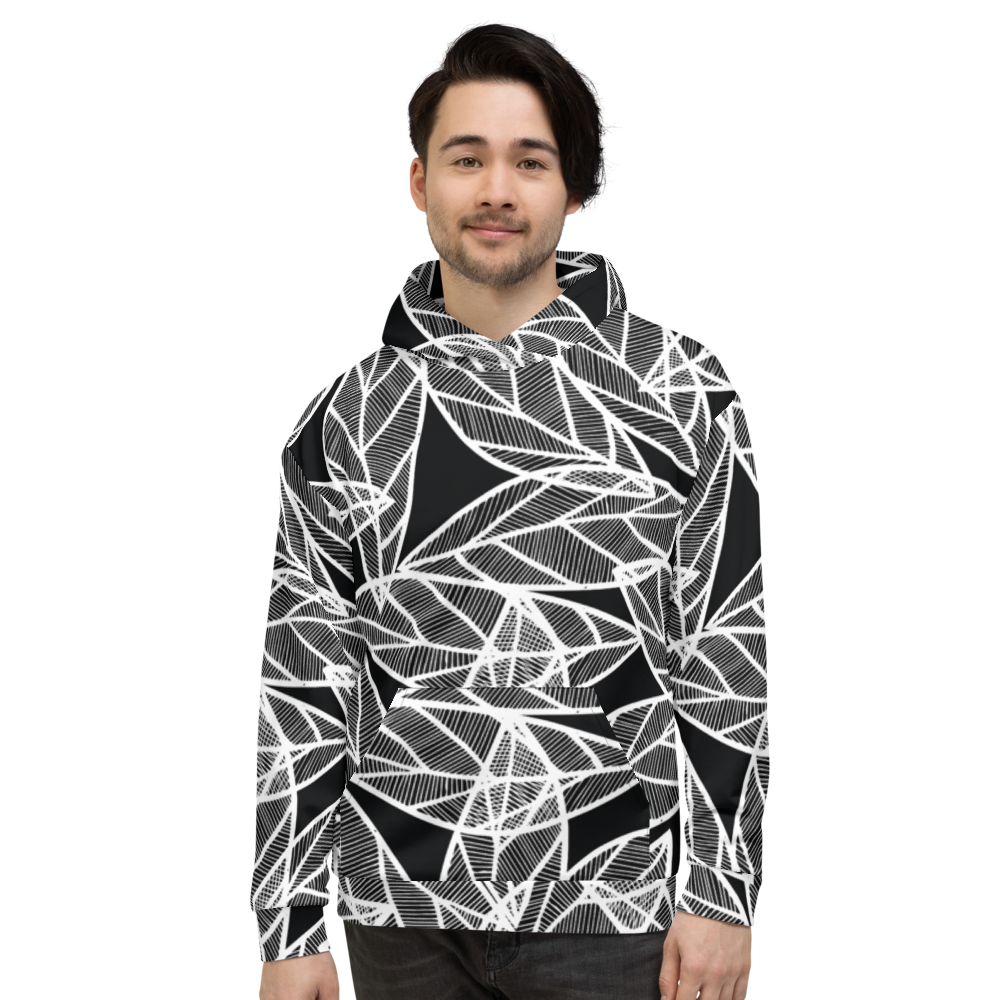 White Leaves on Black | Hoodie