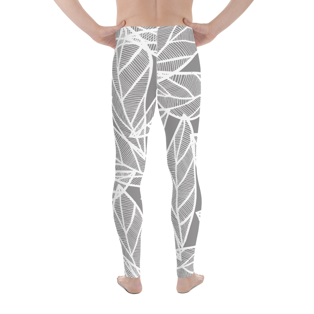 Messy White Leaves | Men's Leggings