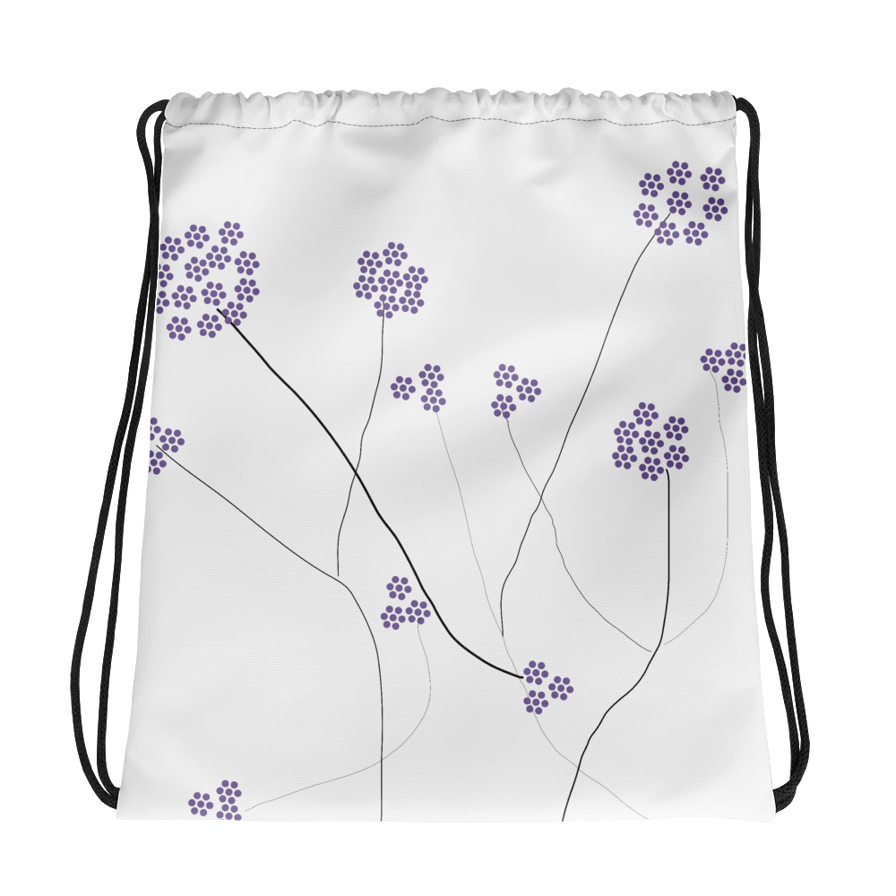 Purple Small Flowers | Drawstring Bag