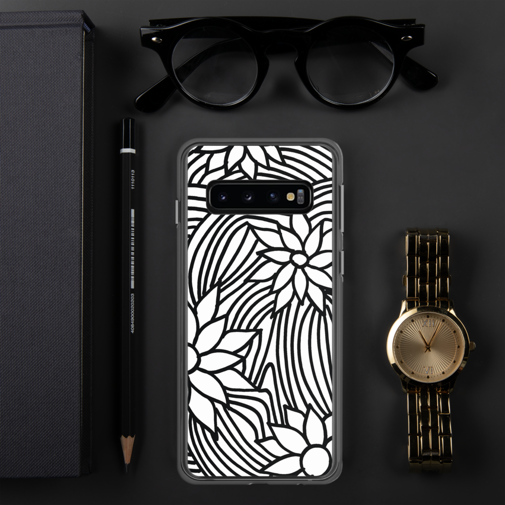 Black And White Flower Ornament | Samsung Case