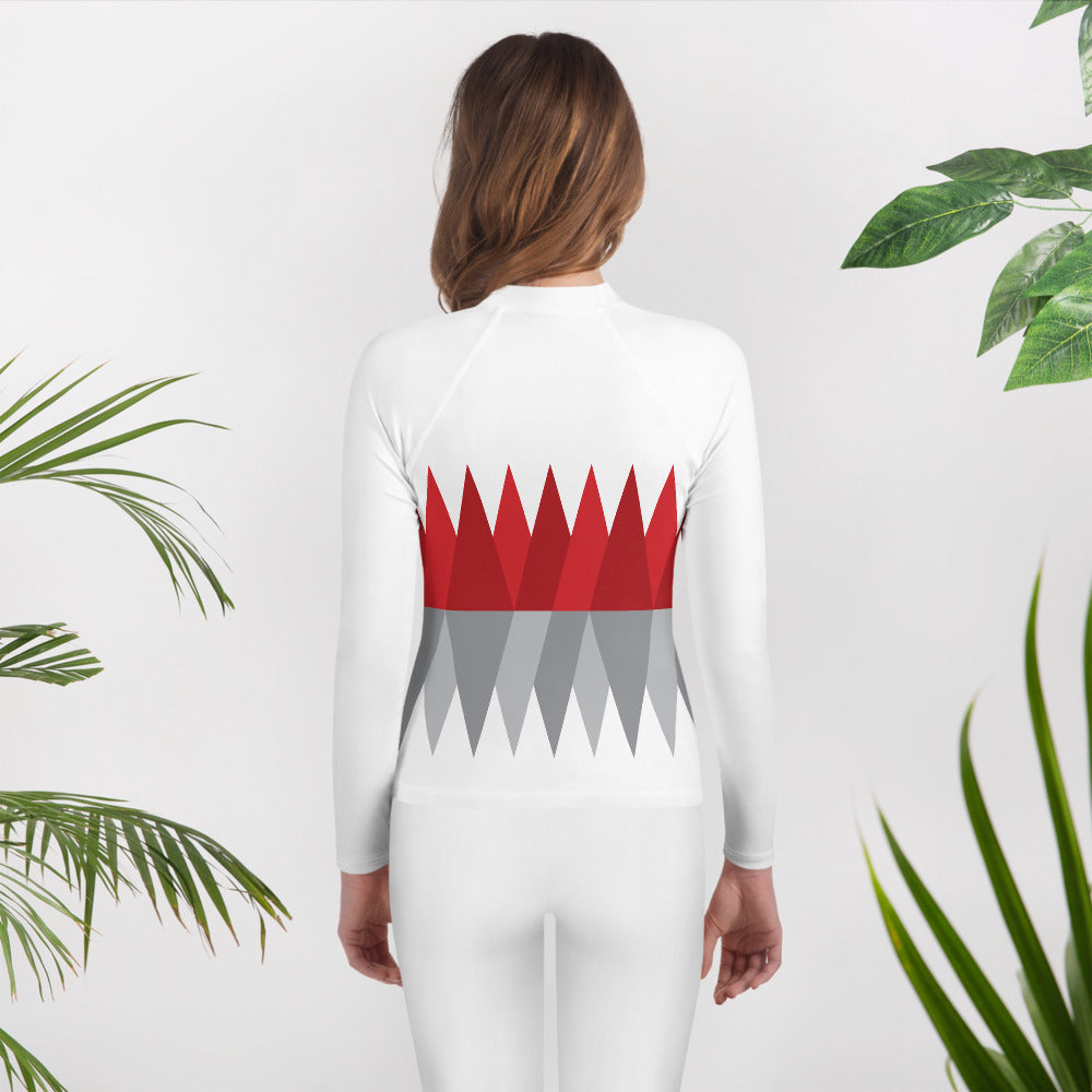 Red Gray Christmas | Youth Rash Guard