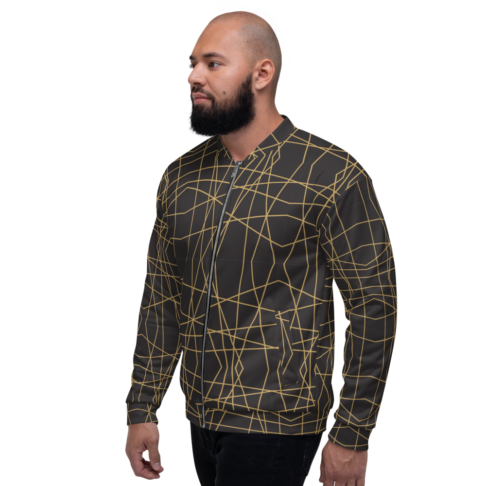 Golden Ornament Lines | Bomber Jacket