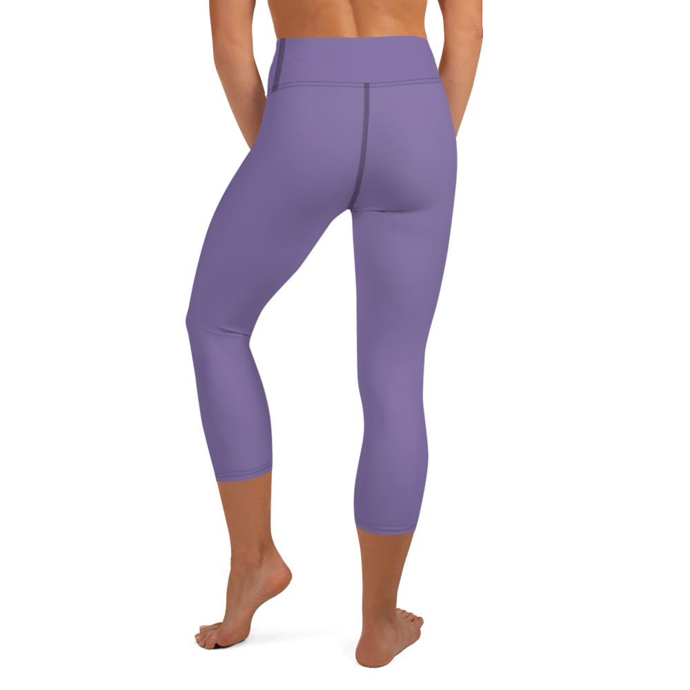Purple Small Flowers | Yoga Capri Leggings