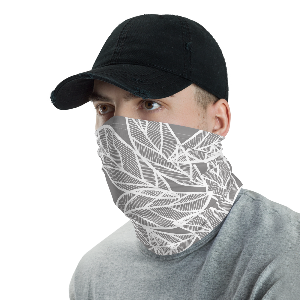 Messy White Leaves | Neck Gaiter