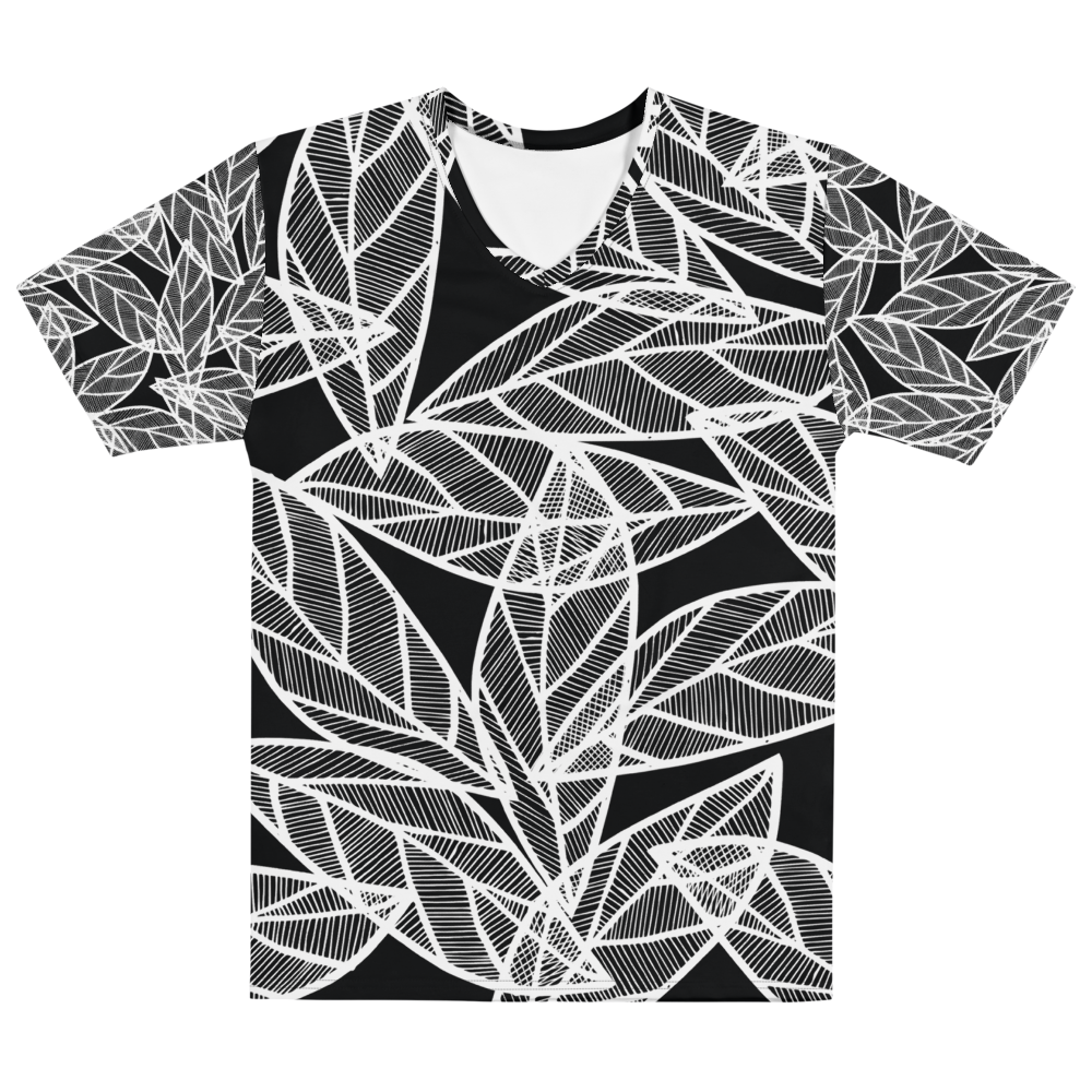 White Leaves on Black | Men's T-Shirt
