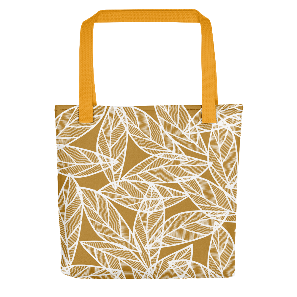 White Leaves on Gold | Tote Bag