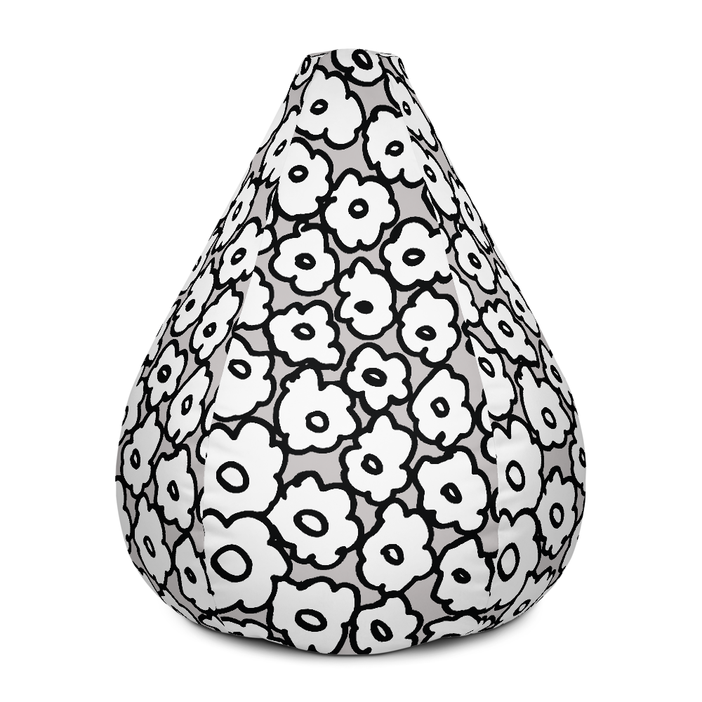 Happy White Flowers | Bean Bag Chair
