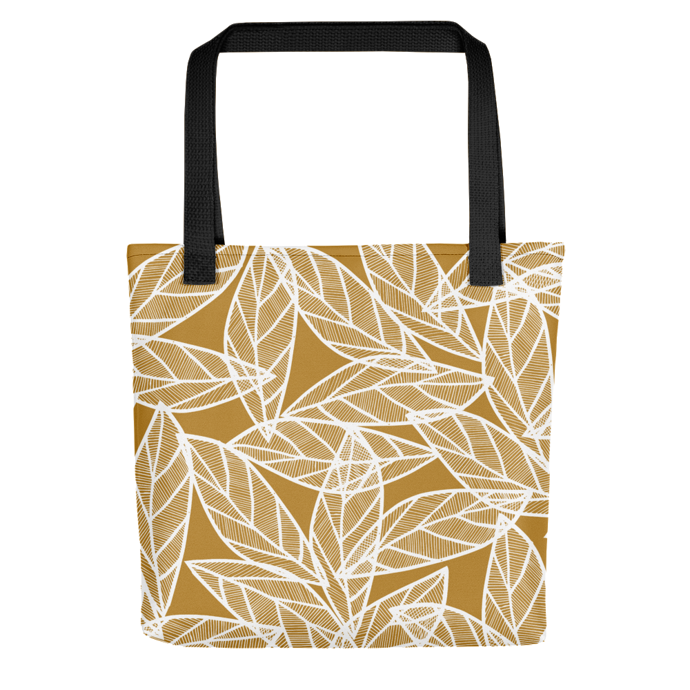 White Leaves on Gold | Tote Bag