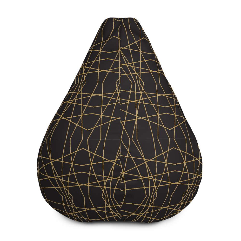 Golden Ornament Lines | Bean Bag Chair
