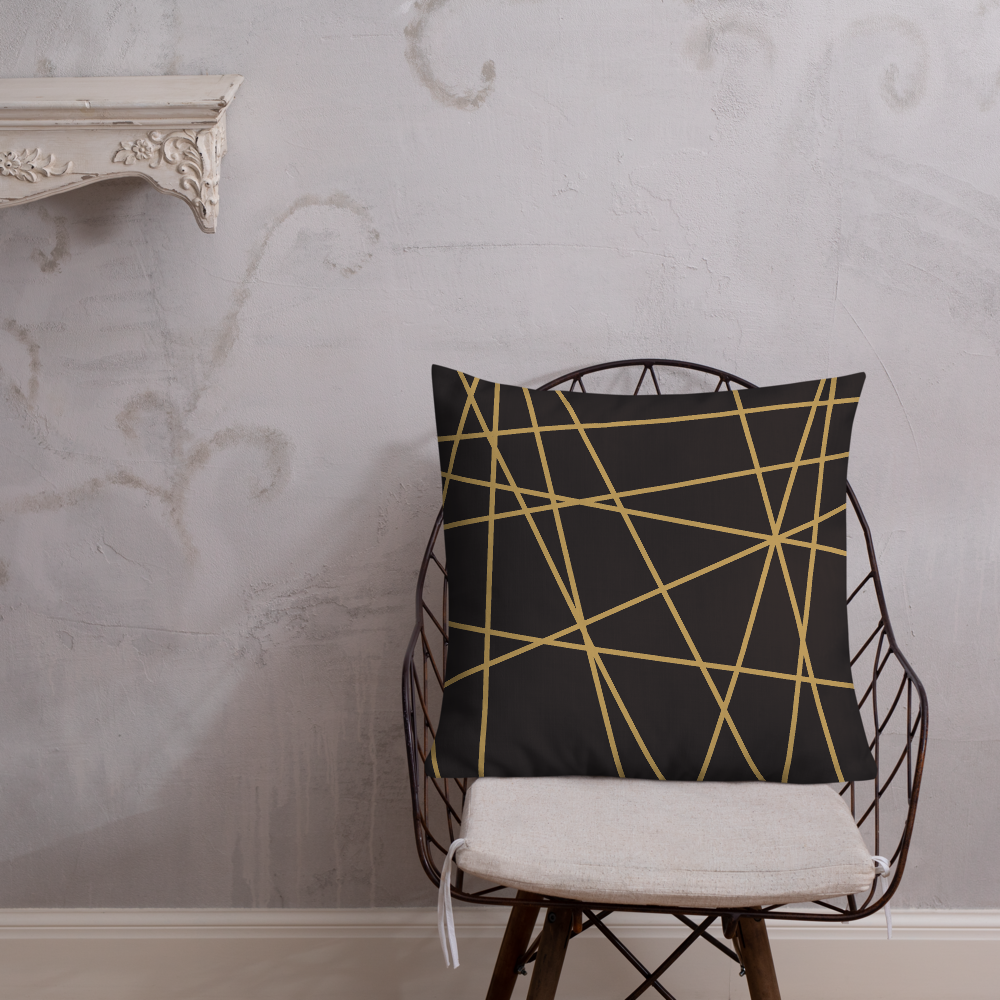 Golden Ornament Lines | Pillow