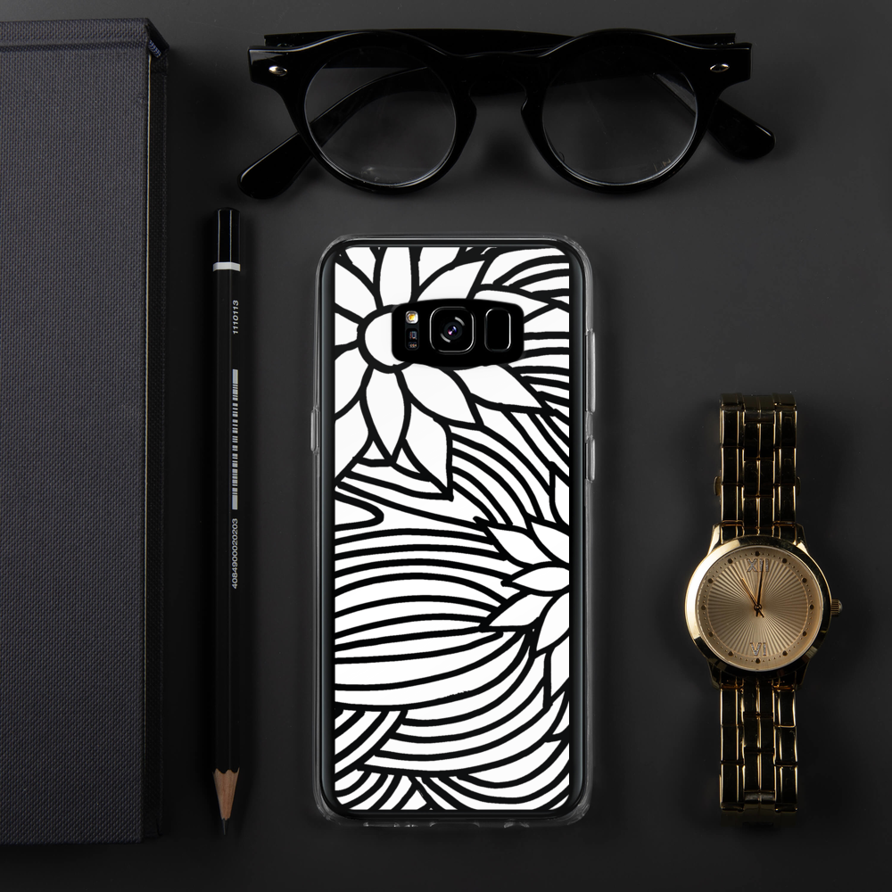 Black And White Flower Ornament | Samsung Case