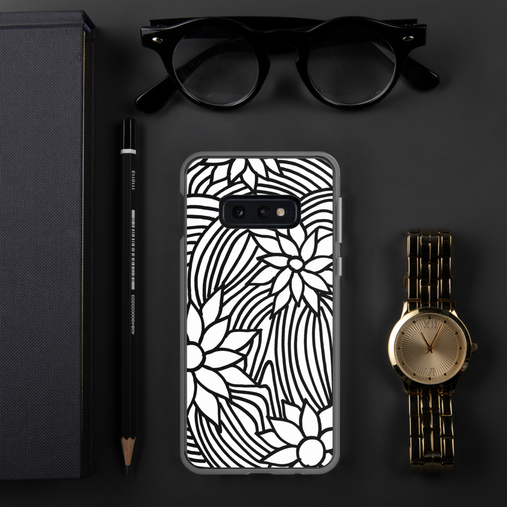 Black And White Flower Ornament | Samsung Case