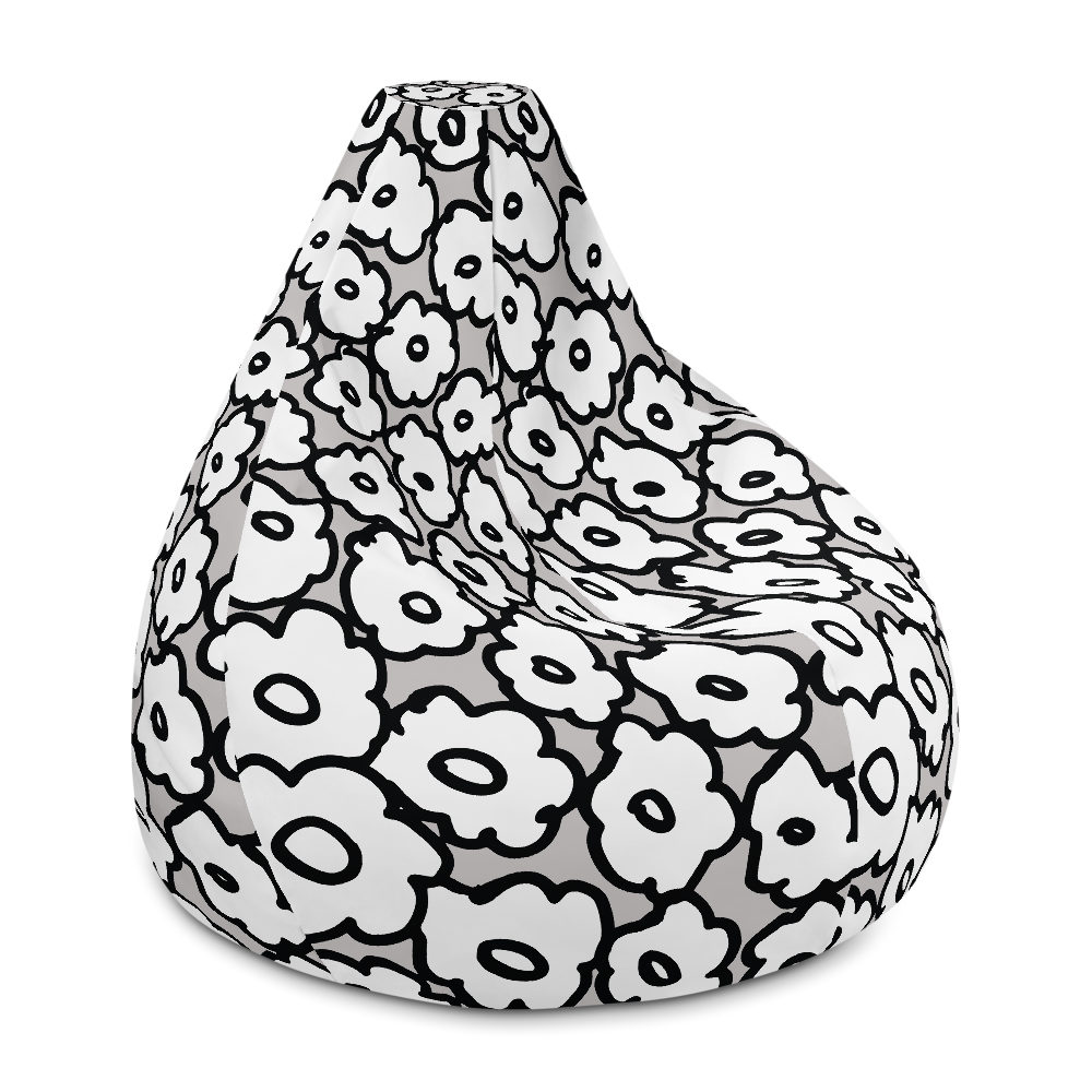 Happy White Flowers | Bean Bag Chair