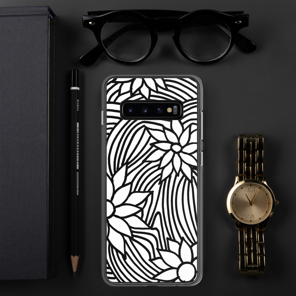 Black And White Flower Ornament | Samsung Case