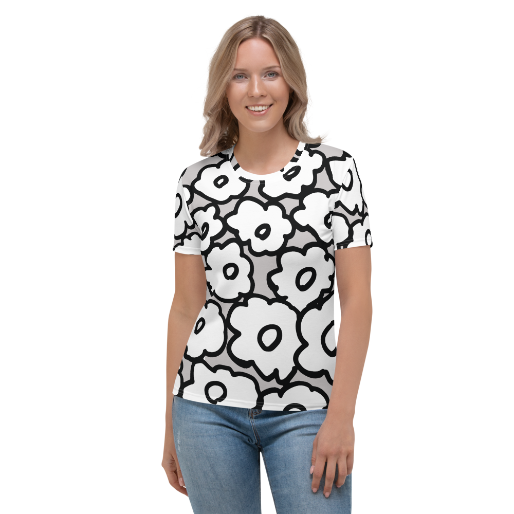 Happy White Flowers | Women's T-Shirt