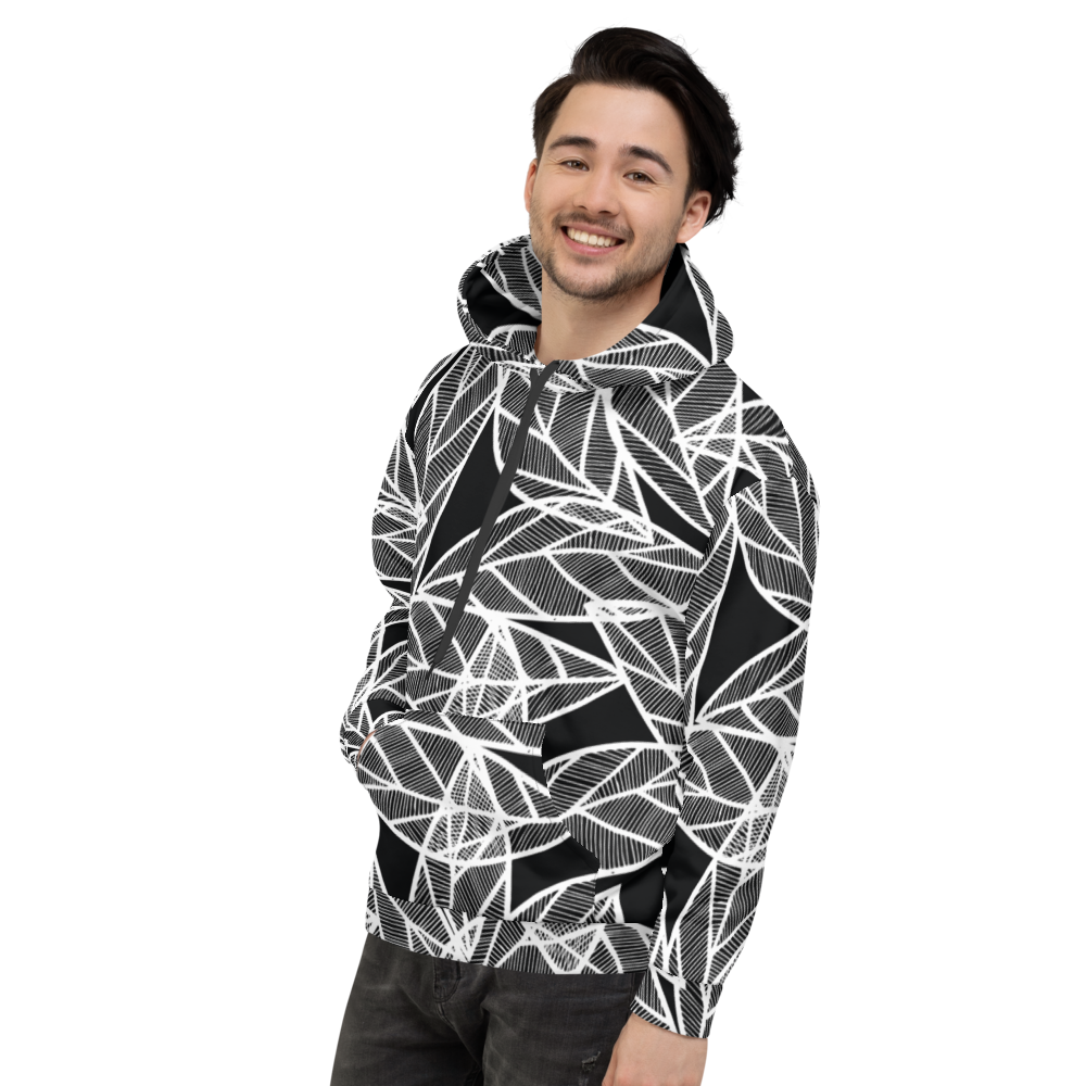 White Leaves on Black | Hoodie