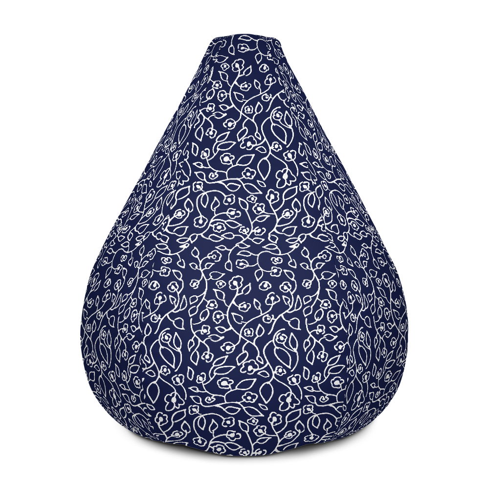 White Small Flowers | Bean Bag Chair