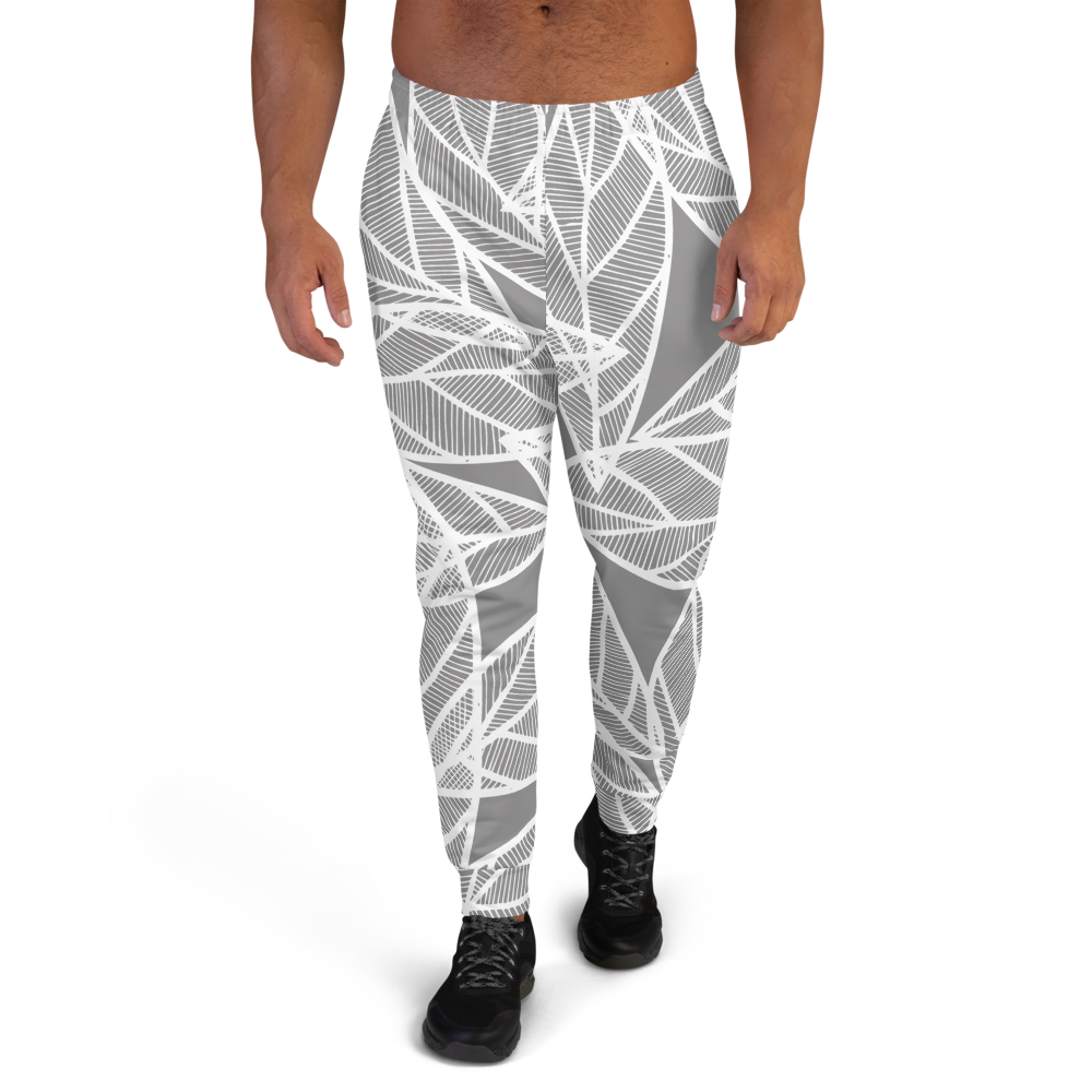 Messy White Leaves | Men's Joggers