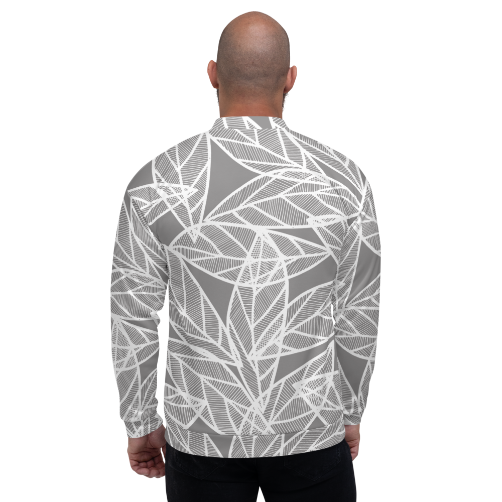 Messy White Leaves | Bomber Jacket