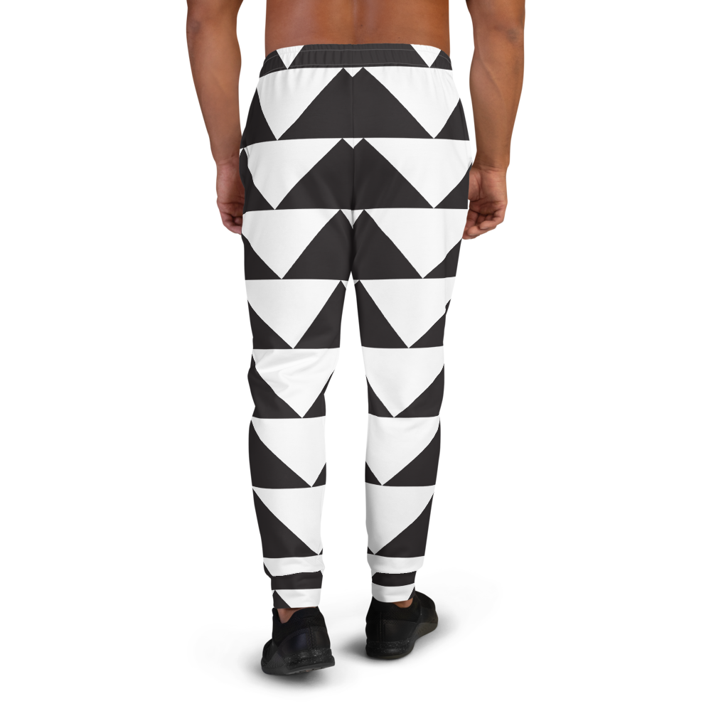Black and White Triangles | Men's Joggers