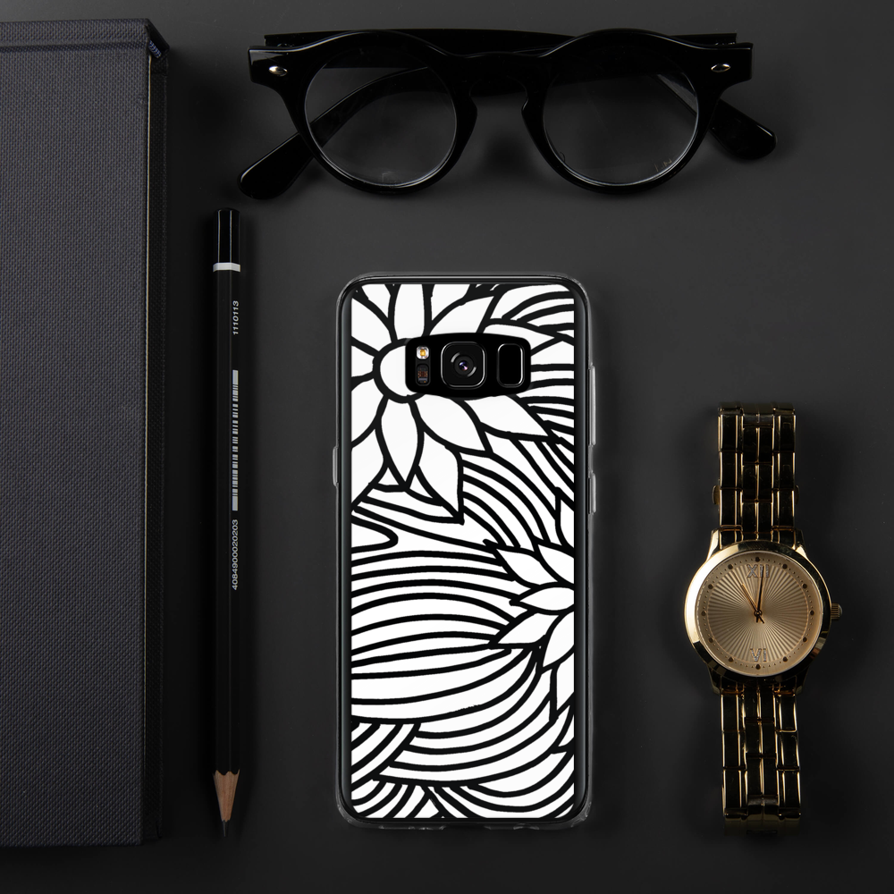 Black And White Flower Ornament | Samsung Case