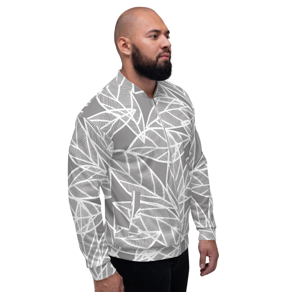 Messy White Leaves | Bomber Jacket