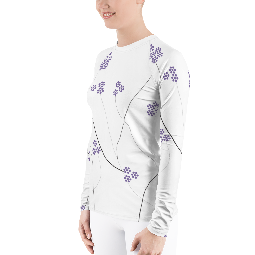 Purple Small Flowers | Women's Rash Guard