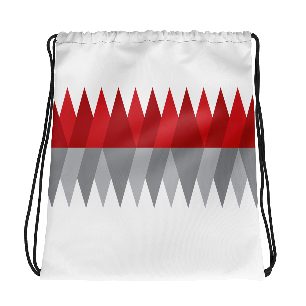 Red Gray Christmas | Drawstring Bag