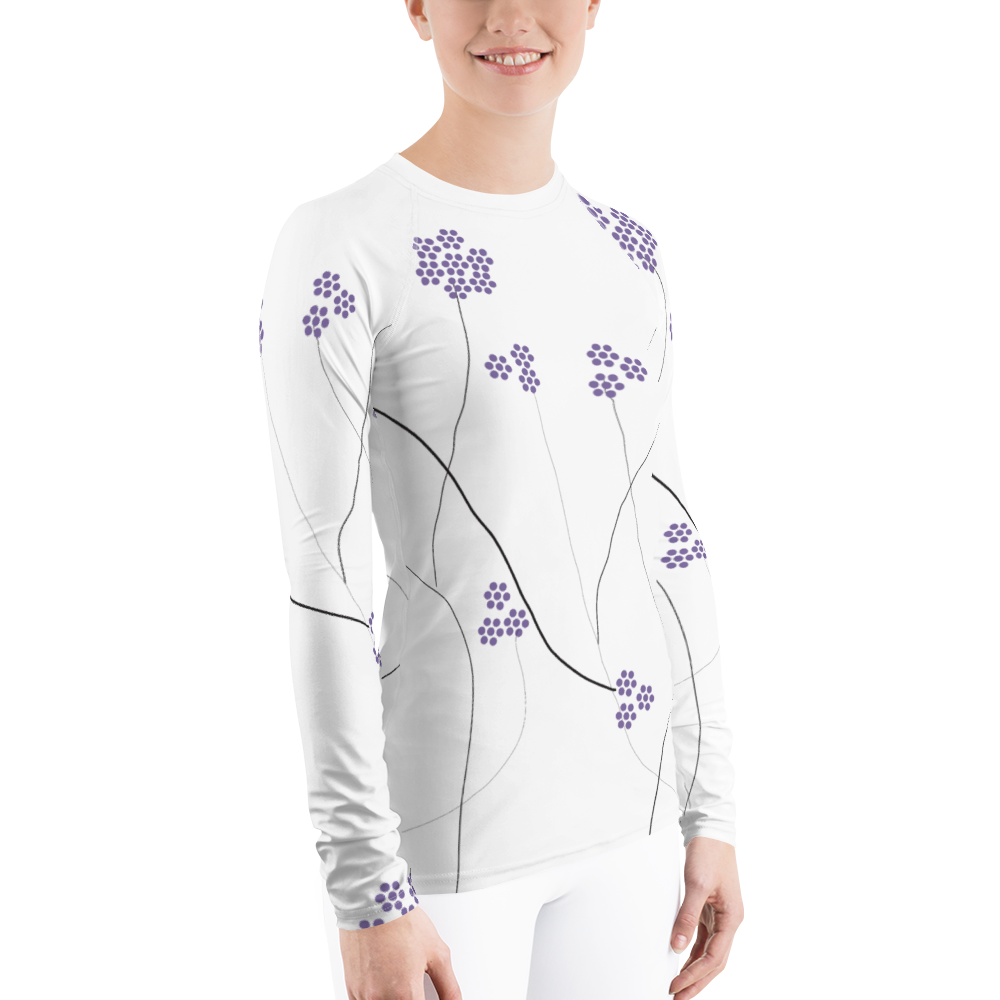 Purple Small Flowers | Women's Rash Guard