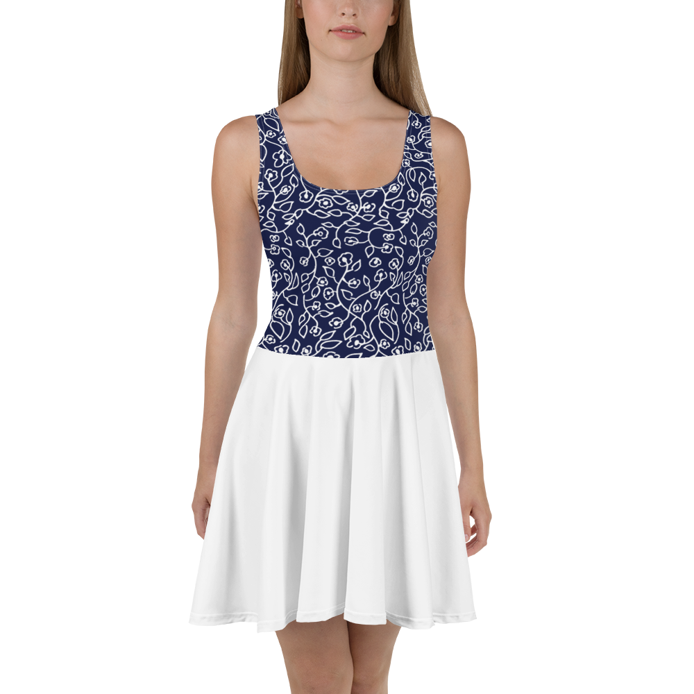 White Small Flowers | Skater Dress