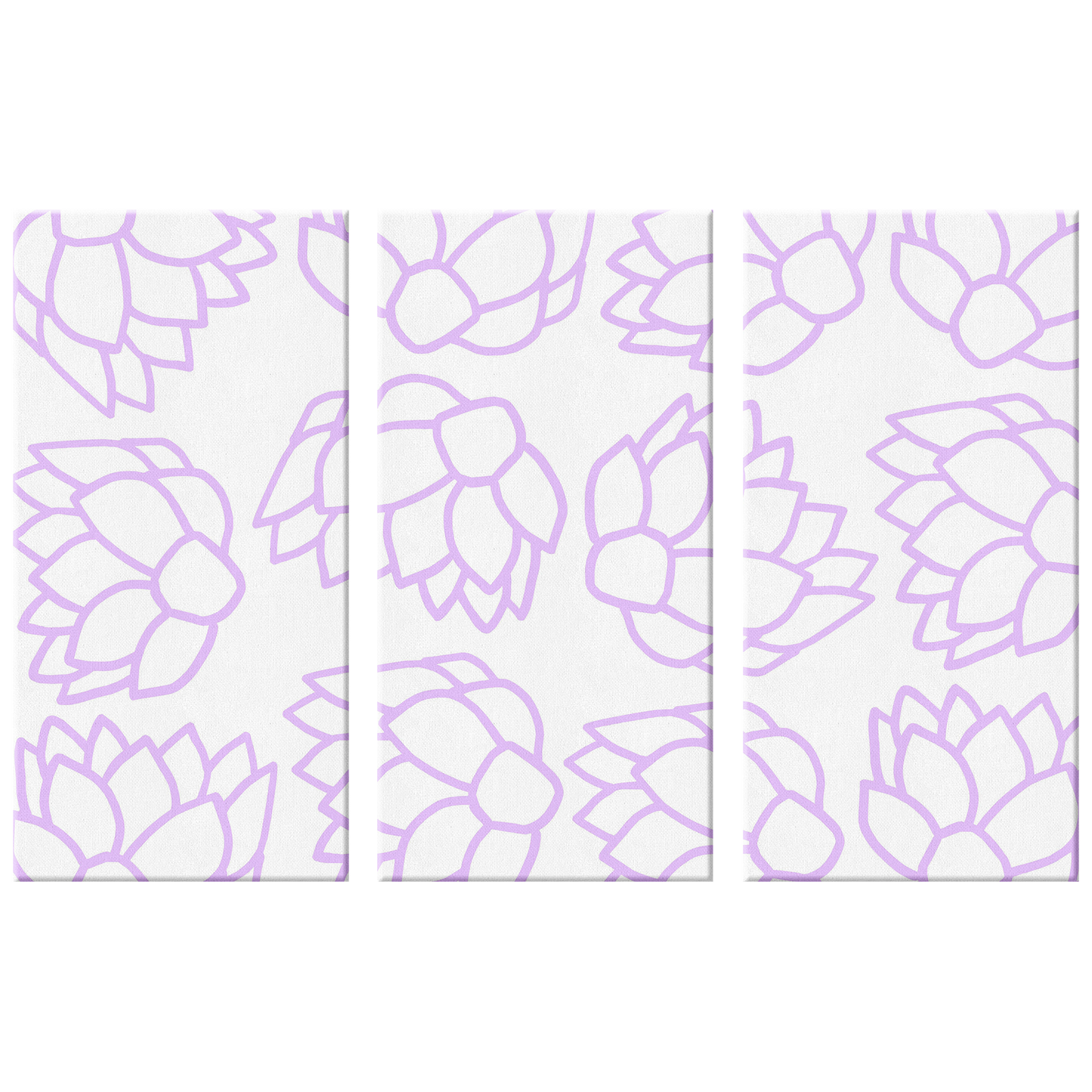 Pink Pastel Flowers | 3 Piece Canvas