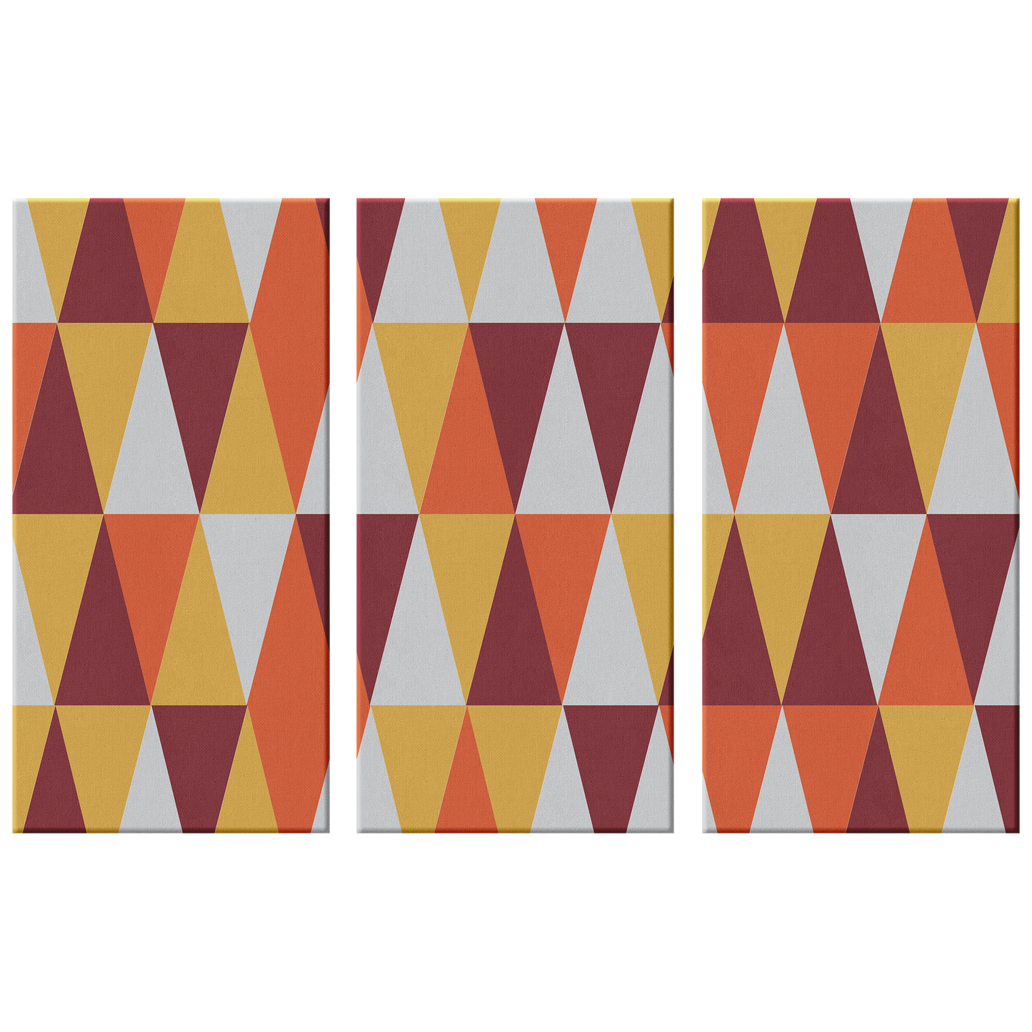 Autumn Triangles | 3 Piece Canvas