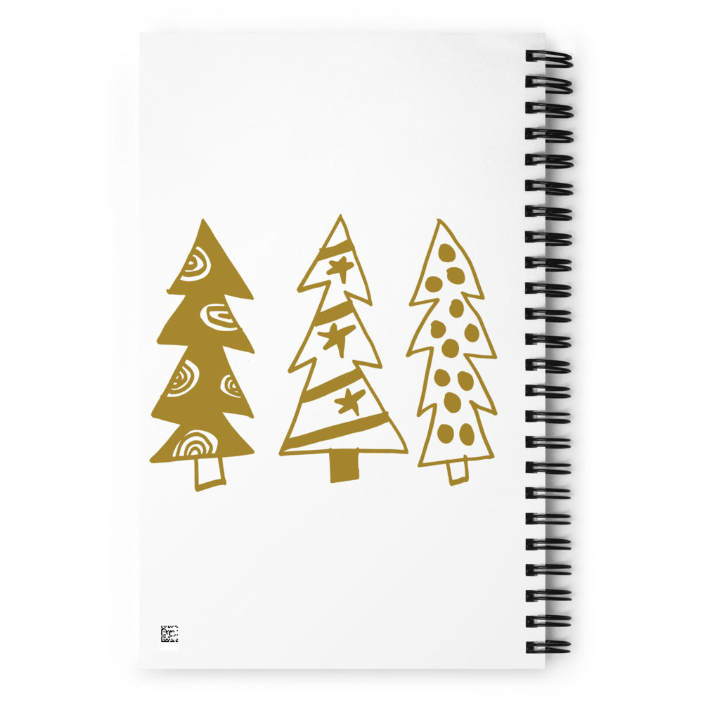 Golden Christmas Trees | Spiral Notebook
