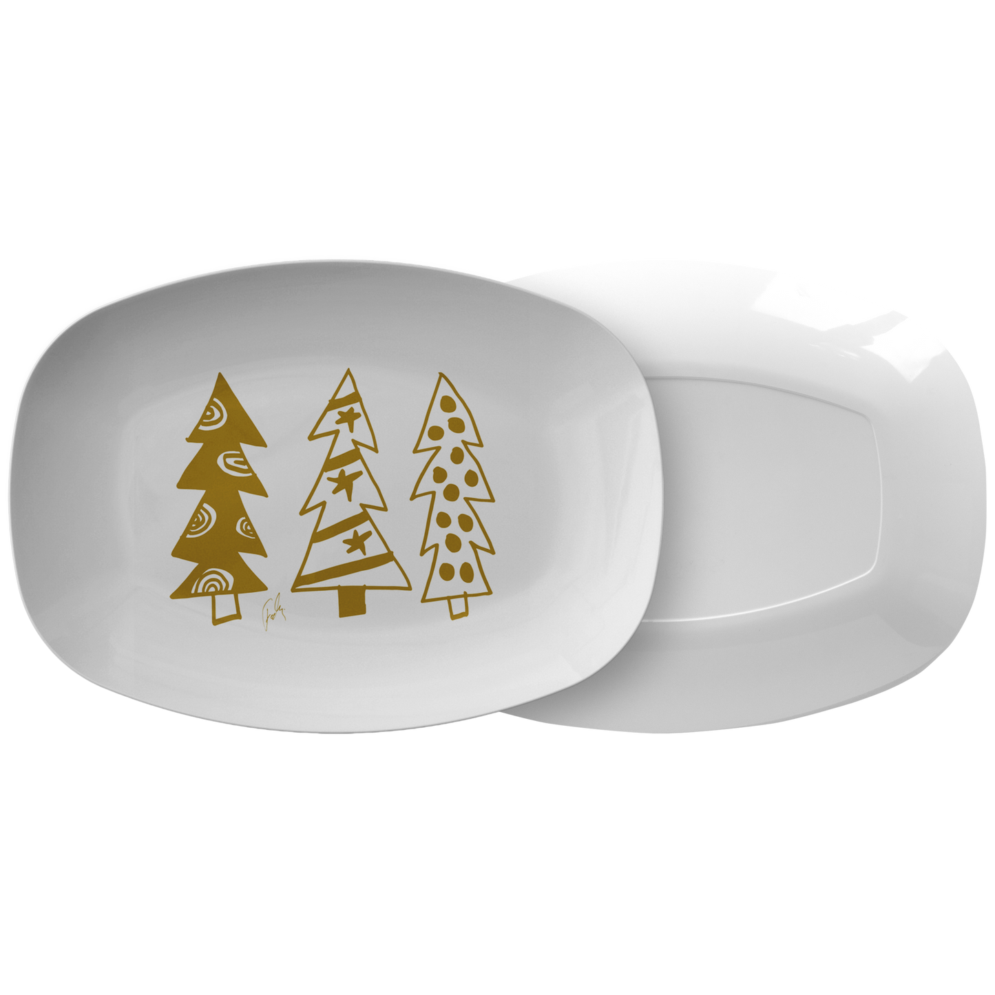 Golden Christmas Trees | Platter