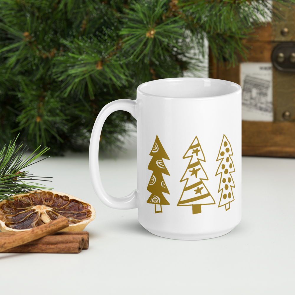 Golden Christmas Trees | Mug