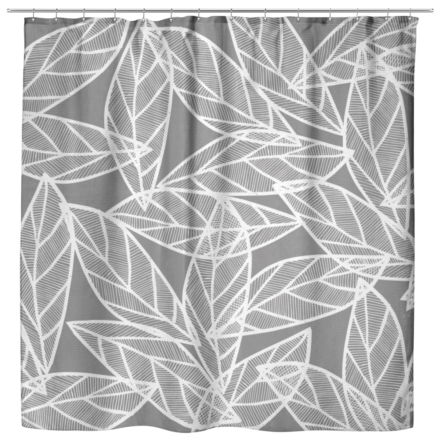 Messy White Leaves | Cloth Shower Curtain
