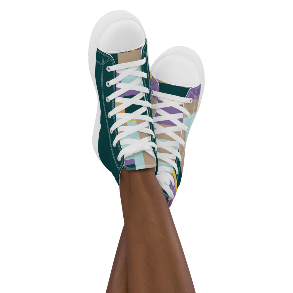 Fresh Stripe | Women's High Top Canvas Shoes