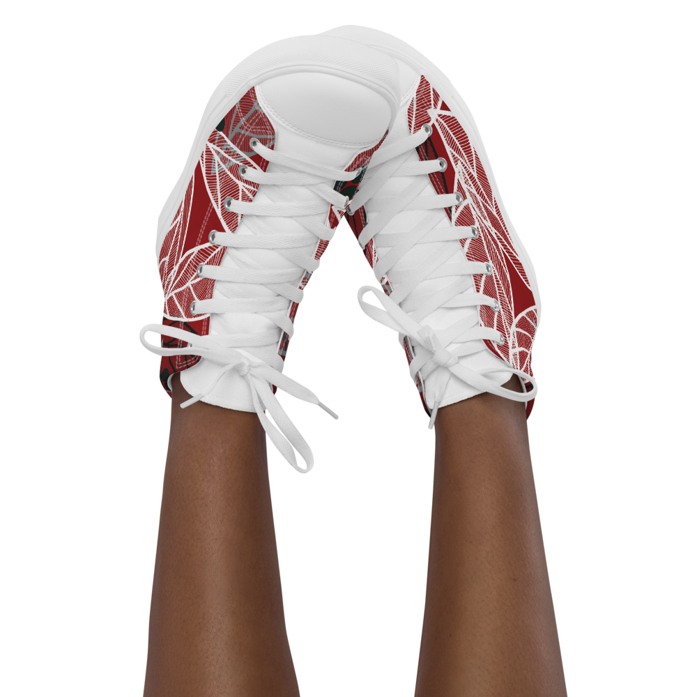 Christmas Leaves | Women's High Top Canvas Shoes