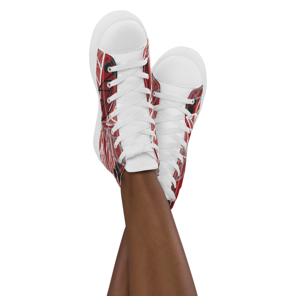 Christmas Leaves | Women's High Top Canvas Shoes